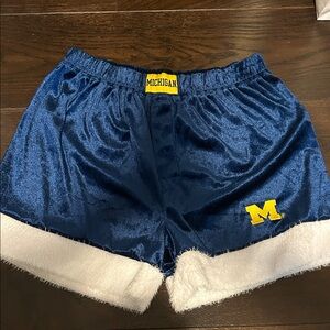 Michigan Navy and White Athletic Shorts